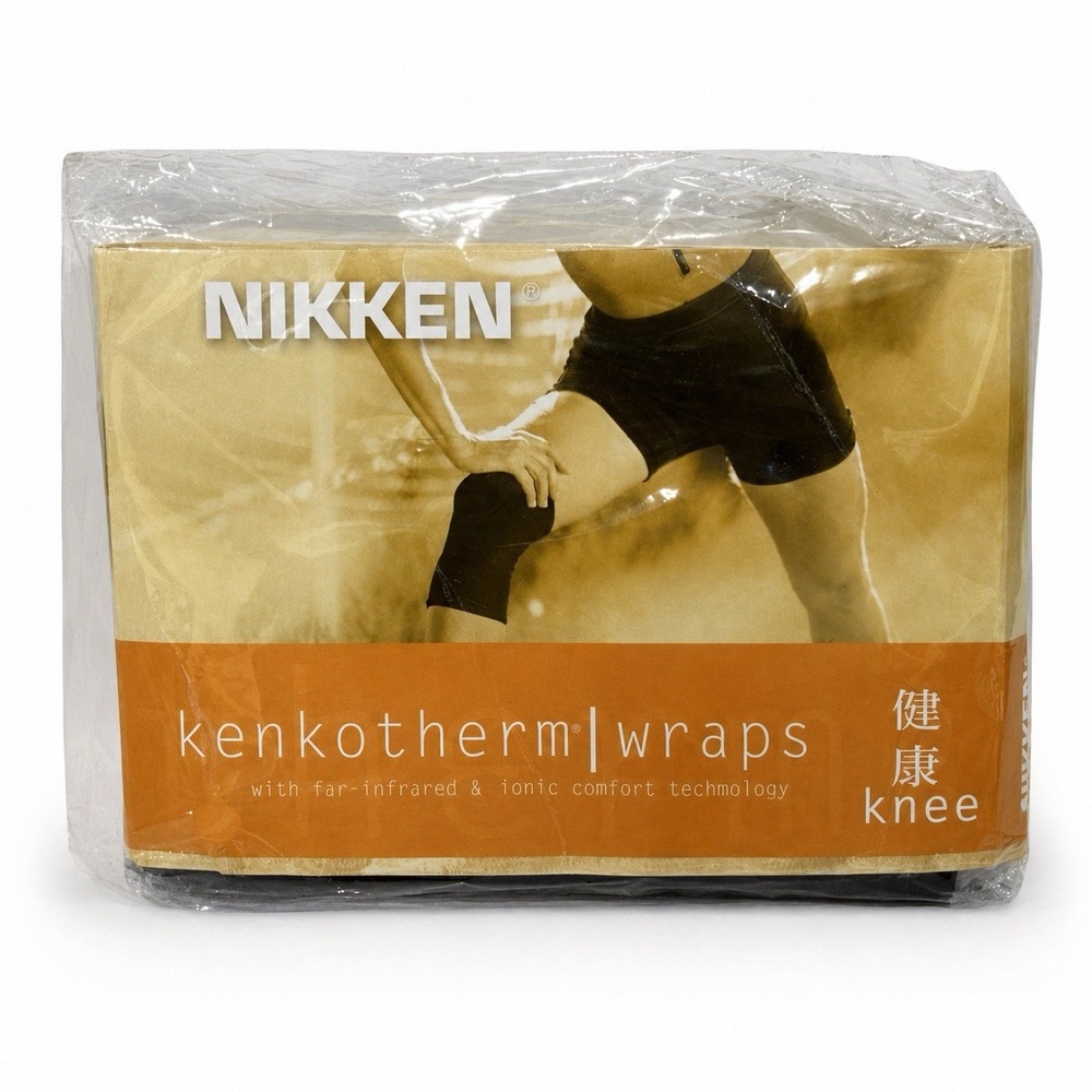 Nikken KenkoTherm Knee Wrap Large Black #1834 Far Infrared Ionic Support